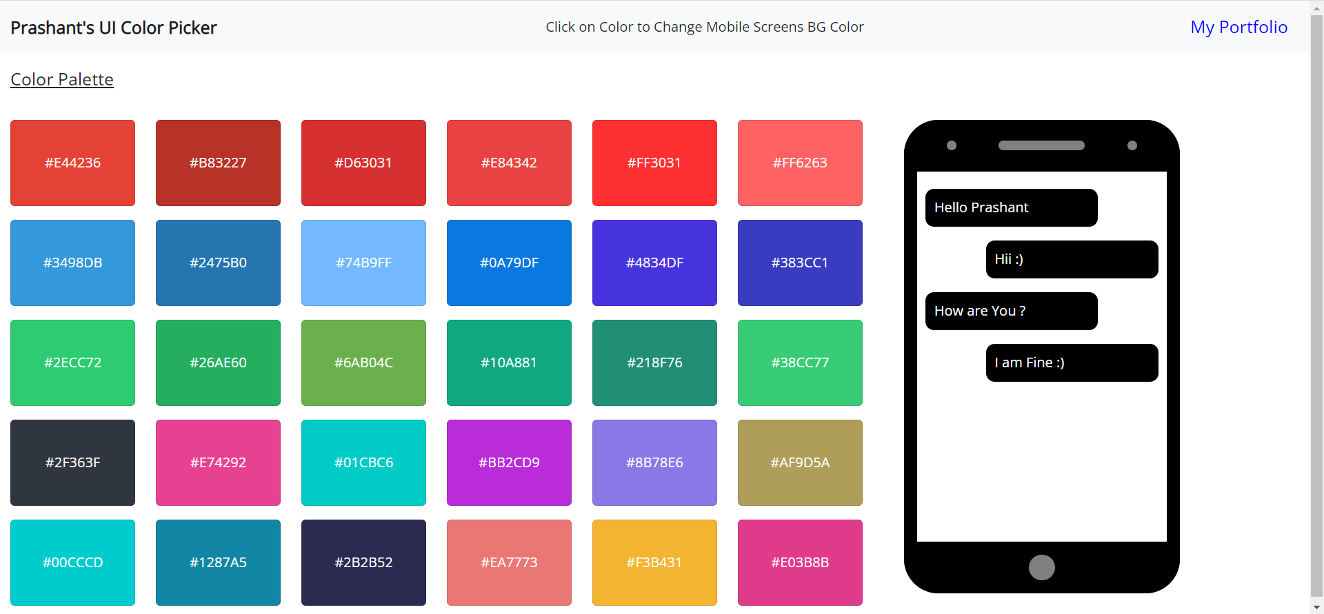 UI Color Picker Mini Project